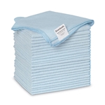 16x16 Microfiber Cleaning Cloths, Blue, 24/pk