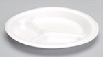Genpak Celebrity 8.88"" White 3-Compt Plate Non Laminated 4 / 125 cs