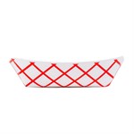 Jovials #200 Clay Coated Paper Food Tray, Red, 2 lb, 1/CS/1000 4/250/CS