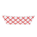 Jovials #300 Clay Coated Paper Food Tray, Red, 3 lb, 1/CS/500 2/250/CS
