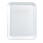 Prime Source #4S Foam Meat Tray, White, 9.25" x 7.25" x 5", 1/CS/500 4/125