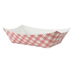 Empress 3lb Red Plaid Food Tray PFAS Free 500 pcs