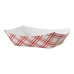 Empress 1/4lb Red Plaid Food Tray          PFAS Free     4 / 250 cs