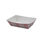 Nova 1/4lb Red Plaid Food Tray PFAS Free 4 / 250 cs