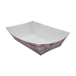 Nova 2 1/2lb Red Plaid Food Tray PFAS Free 2 / 250 cs