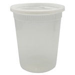 32oz Heavy Duty Deli Containers, Clear, Combo Pack Empress 240/cs