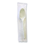 Mediumweight Boardwalk Wrapped Polystyrene Cutlery, Teaspoon, White, 1,000/ct