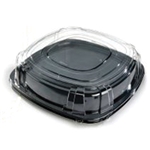 11" Black PET Square Tray, 25/cs