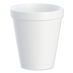 8oz 8J8 Dart Foam Drink Cups, White, 1000/cs