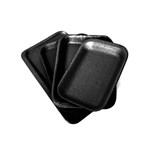 10S PS Foam Meat Tray, Black, 10.93" x 5.75" x 0.63", 1/CS/500 2/250/CS