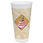 20oz Dart Cafe G Foam Hot/cold Cups, Brown/red/white, 500/ct