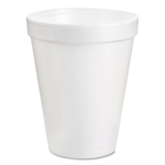 6oz 6J6 Dart Foam Drink Cups, White, 1000/cs