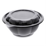 Roseware Bowl, 80 oz, 9.75" Diameter x 9h", Black Base/Clear Lid, Plastic, 252/Carton
