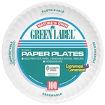 6 inch Green Label Paper Plate, White, 1000/cs