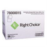 Right Choice  Paper SBT Toilet Tissue 2-Ply 500-Sheets, White, 4.0" x 3.5 96/CS