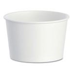 Double Poly Paper Food Containers, 8 oz, 3.8" Diameter x 2.4" h, White, 50/Pack, 20 Packs/Carton