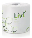 Solaris Livi VPG Bath Tissue White 2-Ply 4"" X 3.66"" 500 Sheets 96 / cs