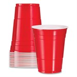 SOLO Party Plastic Cold Drink Cups, 16 oz, Red, 50/Bag, 20 Bags/Carton