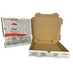 10x10x2 Kraft Print Pizza Cafe Box Kraft Flute Nemco 50/cs