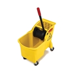 Rubbermaid Tandem Bucket &amp; Wringer Combo Yellow 31 Quart / 29.3 Liter 1 / cs