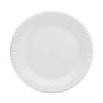 9 Inch Dart Concorde Non-Laminated Foam Plates White No Compartments 500/cs