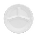 EPS Plate, 9 Inch 3 compartments, laminated, White, 500/cs