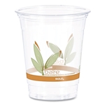 12-14oz Dart Bare Eco-Forward Rpet Cold Cups, Leaf Design, Clear, Squat, 50/pk