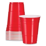 16oz SOLO Party Plastic Cold Drink Cups, Red, 50/pk