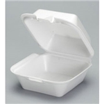 6x6x3 Snap-It Hinged Sandwich Container, Foam, White, 5.81x5.69x3.13, 500/cs