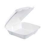 9x9x3 Dart Foam Hinged Containers, 9.01x9.4x3.1, White, 200/cs