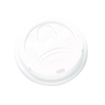 10-20oz Dome Drink-Thru Lids, Fits Dixie Paper Hot Cups, White, 100/pk