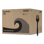 Heavyweight Boardwalk Wrapped Polypropylene Cutlery, Fork, Black, 1,000/cs