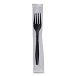Heavyweight Boardwalk Wrapped Polypropylene Cutlery, Fork, Black, 1,000/cs