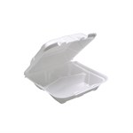 EPS 3 Compartment Hinged Container, White, 8.42" x 8.15" x 3", 1/CS/150