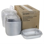 Carry-Out Container Silver Base With Dome, Aluminum/Clear, 9.75" X 7.75" 1.25 1/CS/50