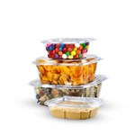 Clearpac SafeSeal PET Tamper Evident/Resistant Container with Flat Hinged Lid, Clear, 64 oz 2/100