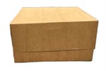 Smash Cake SBS Clamshell Container, White;Kraft, 8" x 8" x 3.25", 1/CS/50