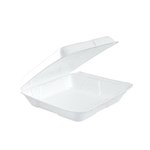 8 x 7.5 x 2.3" White Extruded Polystyrene Square Container 2/100