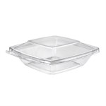 PET Pagoda Appetizer Hinged Bowl Container, Clear, 24 oz, 6.3" x 6.3" x 2.35 1/CS/174