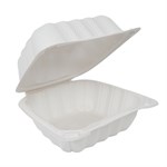 EcoSystems MFPP 1-Compartment Hinge Container, White, 6" x 6 250/CS