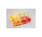 4 Oz 6.0 x 7.88 x 1.45" O.D. Clear PET Sectional Container 1/CS/240