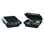 Snap-It Hinged Container Medium 3-Compartment 8.25 x 8 x 3 Black 2/100