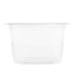 EcoSystems 100% Post Consumer PETE Square Deli Container, Clear, 16 oz, 1/CS/600 8/75