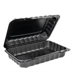 EcoSystems MFPP 1-Compartment Hinge Container, Black, 9" x 6", 1/CS/150 150/CS