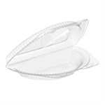Surelock PETE Half Pie Hinged Container, Clear, 8" x 4" x 1.88 250/CS