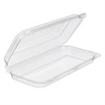 PETE Hinged Strip Danish Container, Clear, 68 oz, 12.75" x 6.25" x 2 300/CS