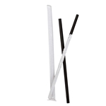 Prime Source Paper Wrapped Jumbo Straw, Black, 7.75", 1/CS/5000 10/BX/500