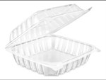 Hinged Carryout Container, Clear - 8.937" x 7.875" x 2.875 110/CS