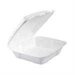 Regal Foam 1-Compartment Hinged Container, White, 9.5" x 9.25" x 3.7", 1/CS/200 200/CS