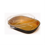Handi-Foil 4201-55-100WDL Small Takeout Entree Container With Dome Lid, Black/Gold 1/CS/100